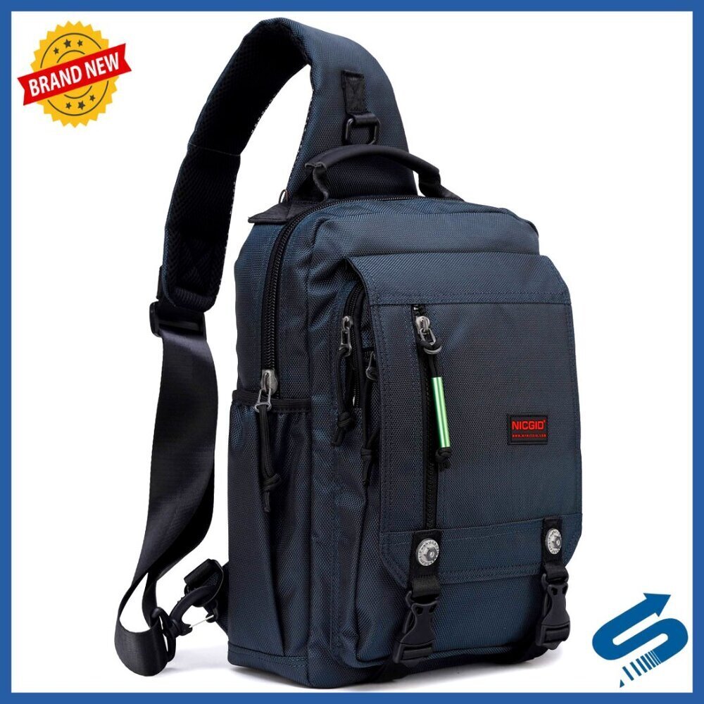 Sling Backpack Messenger Bag Multifunctional Water Resistant Nylon Travel